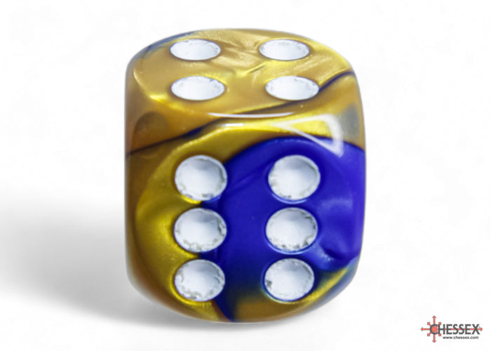 Chessex Gemini Blue-Gold/White 16mm D6 (12 Dice)
