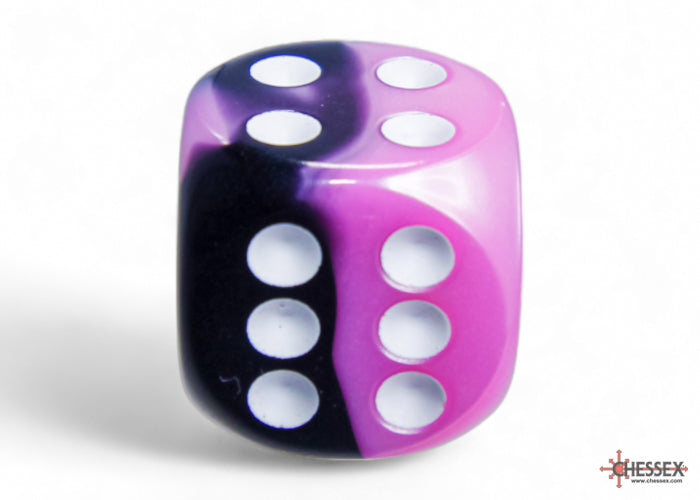 Chessex Gemini Black-Pink/white 16mm D6 (12 Dice)