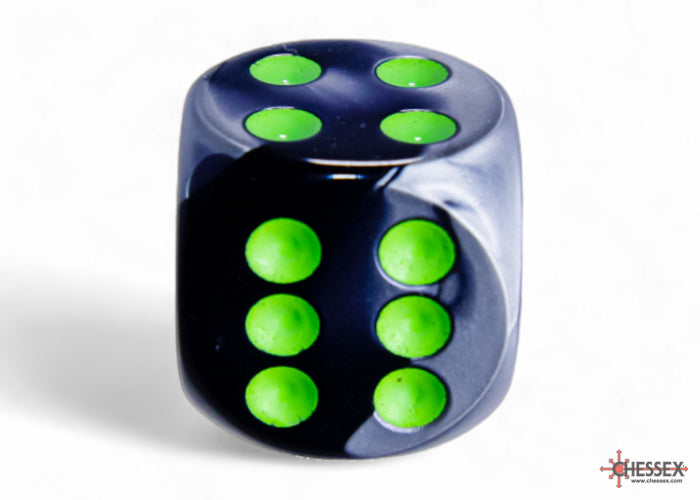Chessex Gemini Black-Grey/green 16mm D6 (12 Dice)
