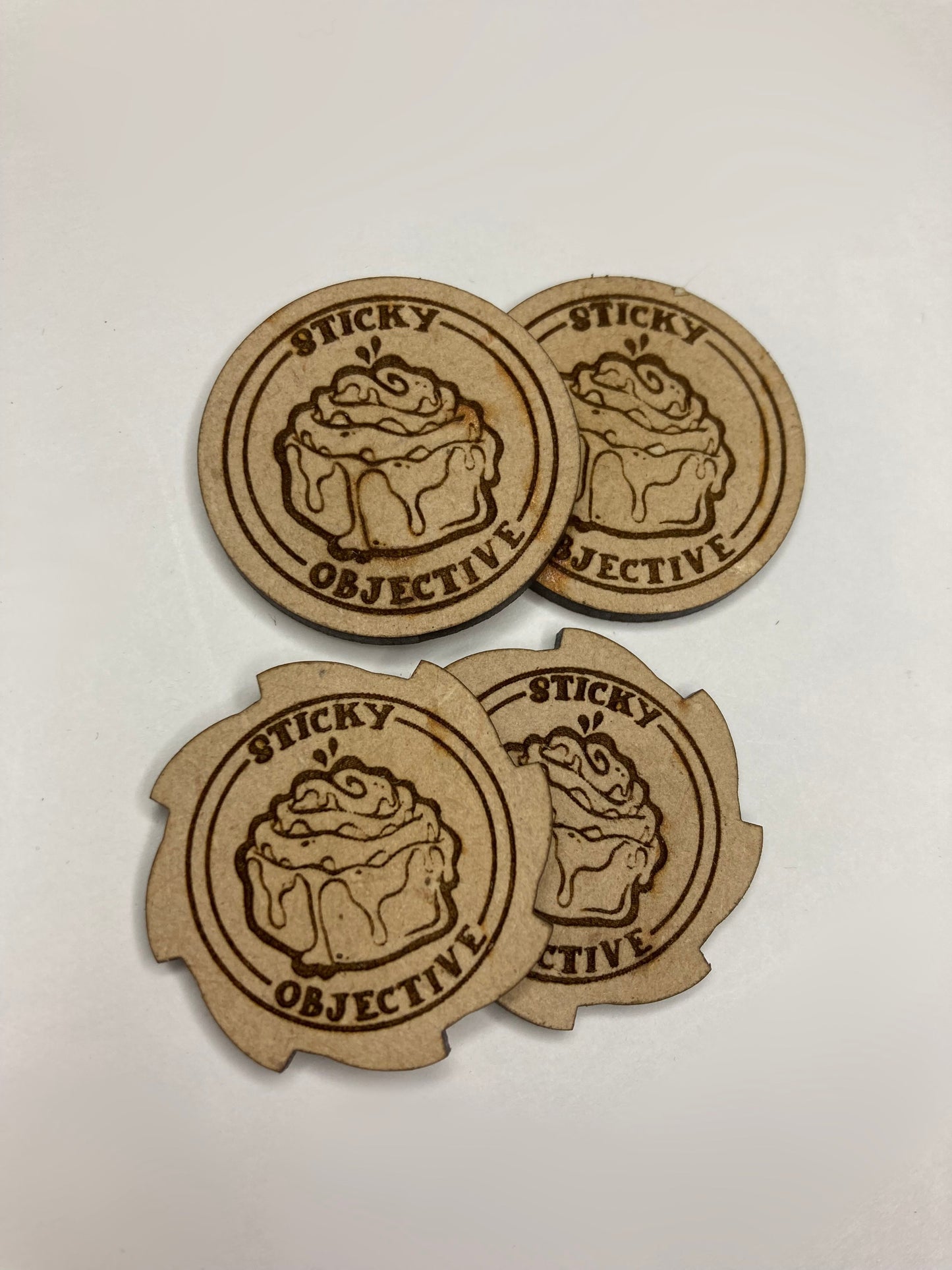 Sticky Objective Token - Cinnamon Bun - MDF