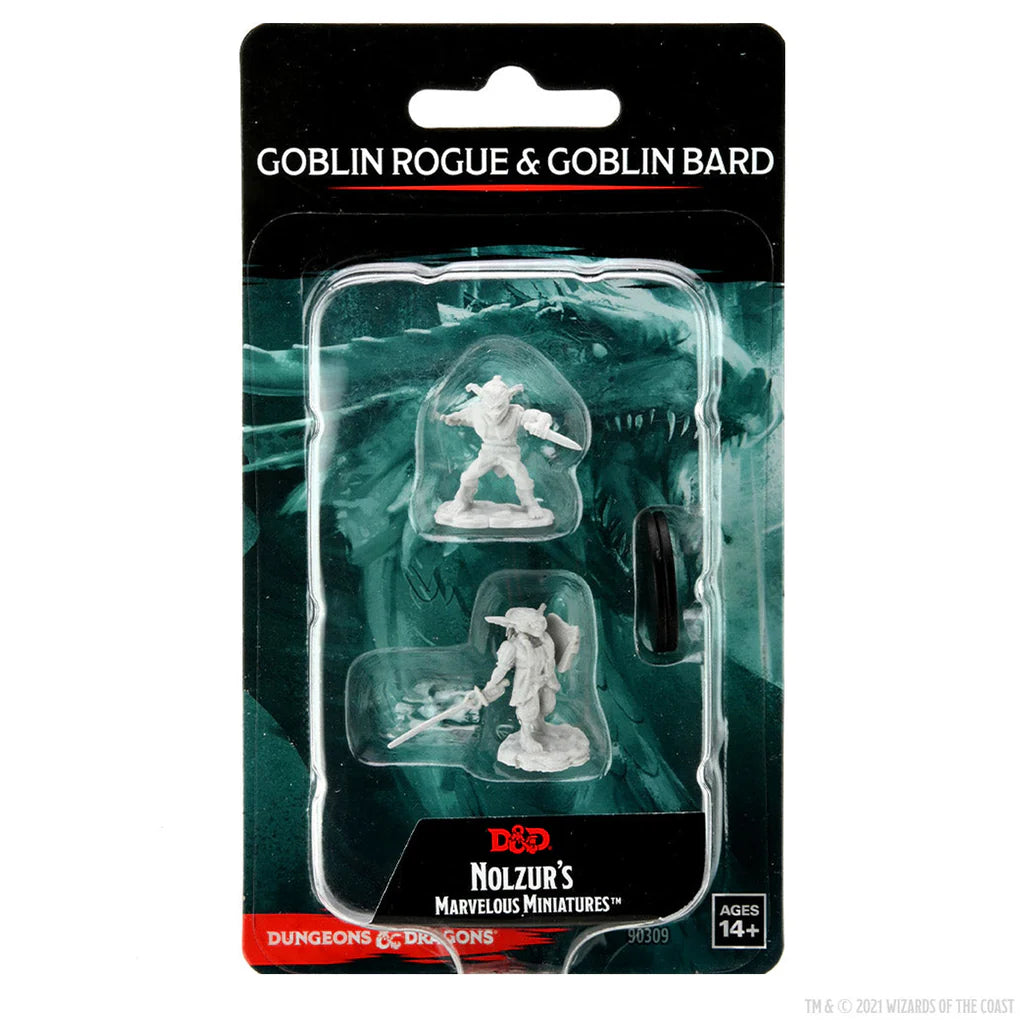 D&D Nolzur's Marvelous Miniatures: Unpainted Minis- Wave 15- Male Goblin Rogue & Female Goblin Bard