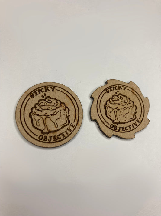 Sticky Objective Token - Cinnamon Bun - MDF
