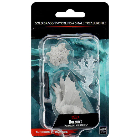 D&D Nolzur's Marvelous Miniatures: Unpainted Minis- Wave 11- Gold Dragon Wyrmling & Small Treasure Pile