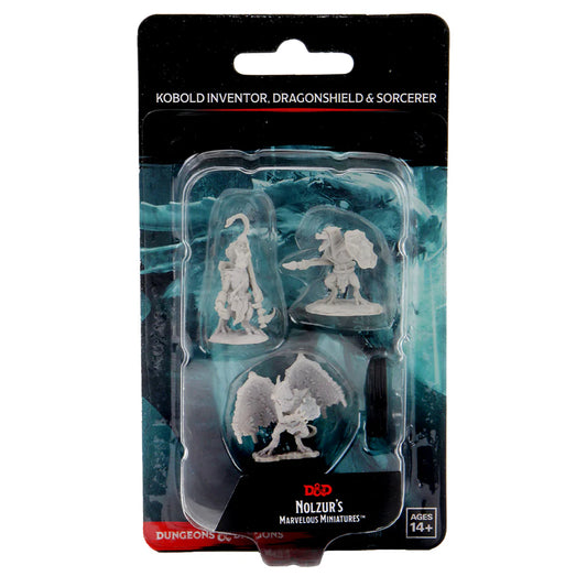 D&D Nolzur's Marvelous Miniatures: Unpainted Minis- Wave 12- Kobold Inventor, Dragonshield & Sorcerer