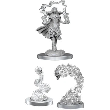 D&D Nolzur's Marvelous Miniatures: Unpainted Minis- Wave 21- Dark Spellcaster & Flameskulls